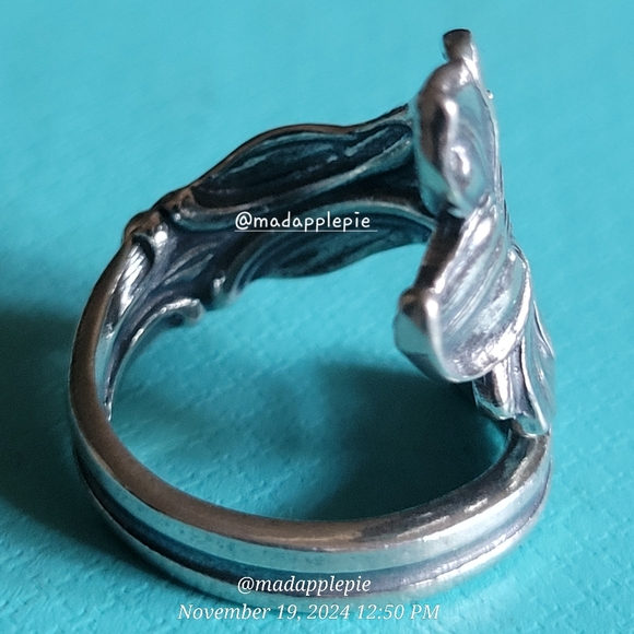 Vintage Daffodil Spoon Ring in Sterling Silver Luxury Designer Celebrity #138 - Picture 3 of 16